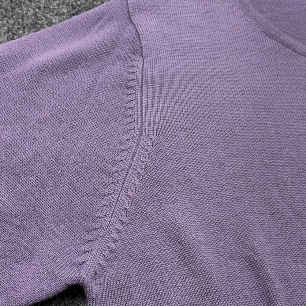 Charter Club Sweater Womens M Purple Merino Wool Delicate Minimalist Preppy - Picture 6 of 11